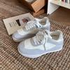 Fashion Women's White Sneakers Spring Autumn Fashion Cross Tied Outdoor Non Slip Flats Comfortable Height Increase Vintage Casual Shoes