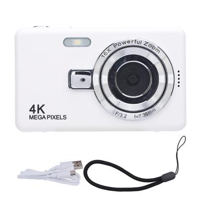 Digital Camera 50MP 4K High Definition 16X Digital Zoom 2.4 Inch IPS Screen Anti Shake Compact