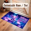Axolotl Theme Soft Crystal Velvet Rug Custom Name & Text Print Non Slip Floor Rug for Bedroom Living Room