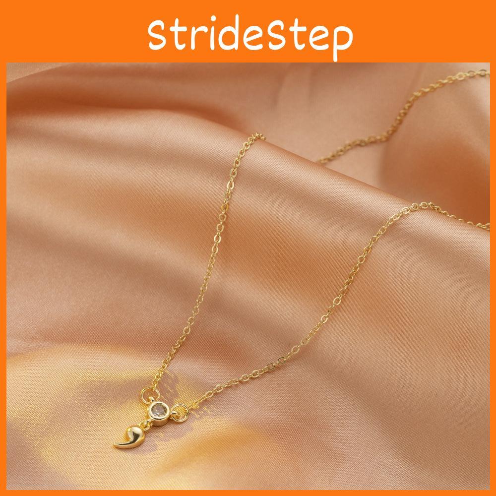 Elegant Copper Inlaid Zirconia Comma Jewel Necklace Versatile For Everyday And Fashionable Occasions