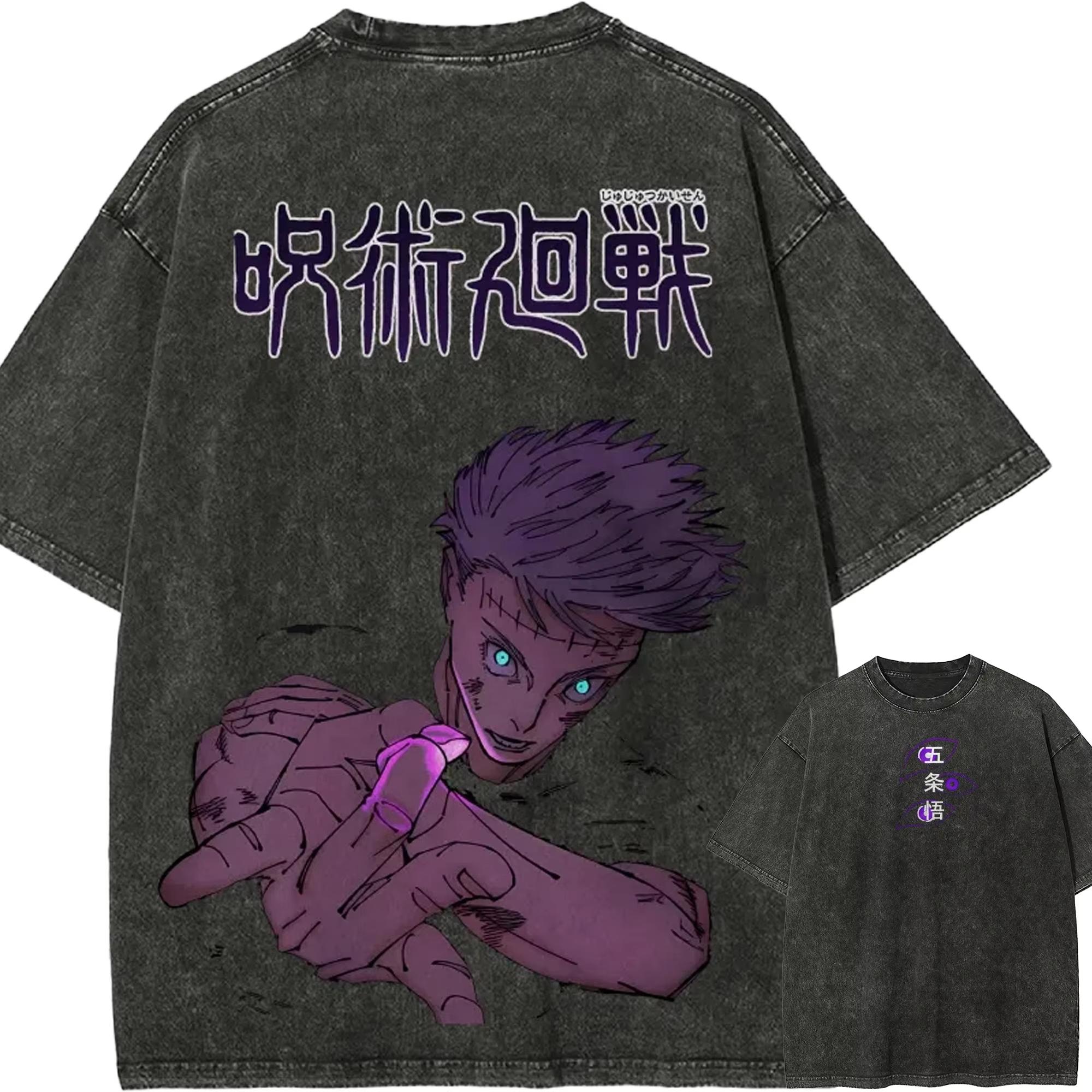 

Mahito New cotton T Shirt Jujutsu Kaisen Men Acid Wash Idle Transfiguration Anime Graphic Streetwear Cursed Spirit XL
