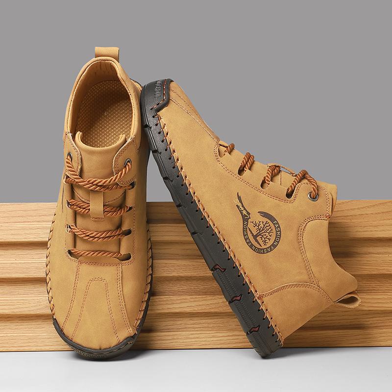 Men's Casual Shoes Side Zipper Short Boots Versatile Flat Bottom Trendy Fashionable Men's Shoes Suitable for Outdoor Sports