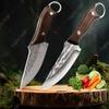 Multifunctional Kitchen Knife Handmade Forged Boning Knife Meat Cutting Fruit Knives Wooden Handle Stainless Steel BBQ Knife