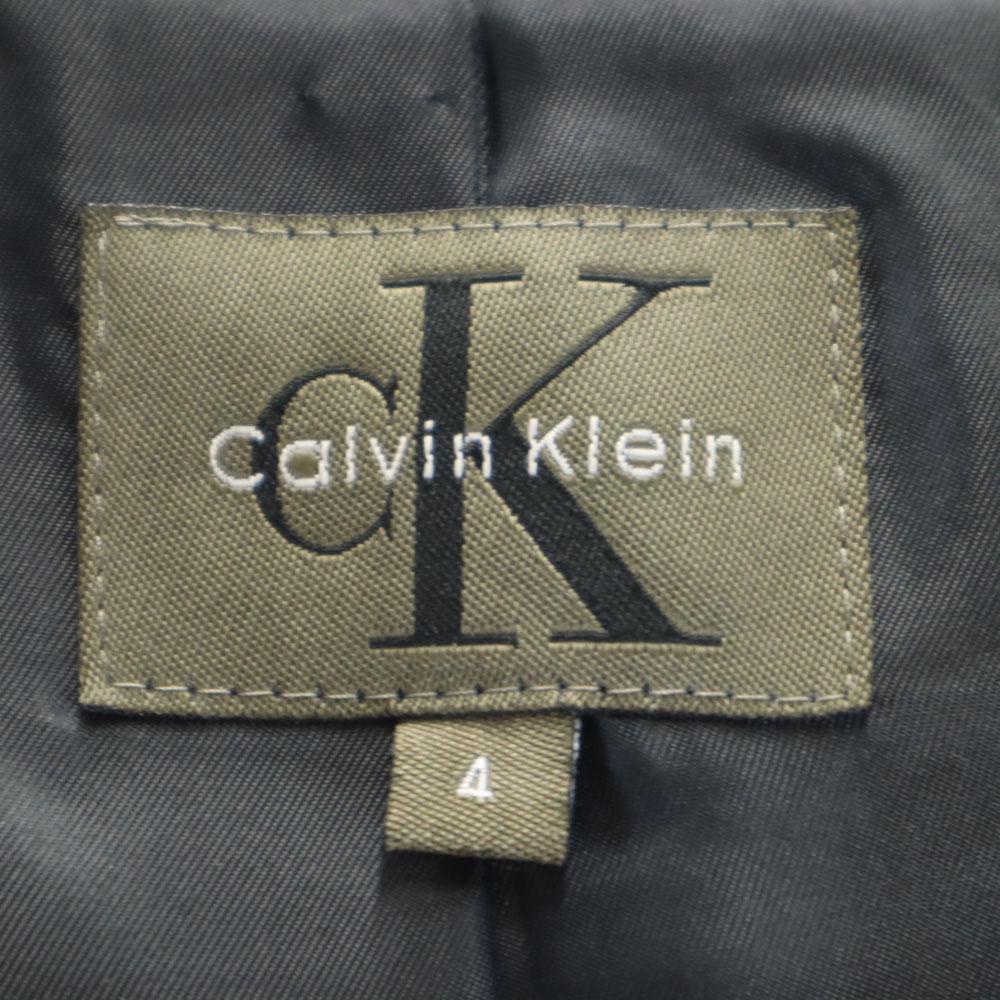 Calvin Klein 90s Wool Blend Old Chester Coat 4 Black Double Button Men's Used