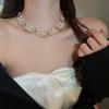 Set Colier Cercei Dreptunghiulari cu Perle 3 Bucăți Colier Choker Vintage Accesoriu Seturi de Bijuterii de Lux Ușor Accesorii Nuntă