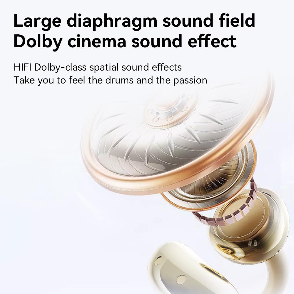 Xiaomi Electroplate Clip Ear Type Bluetooth Earphone Wireless Earplugs Fone De Ouvido Noise Reduction High Sound Leather Grain With Mic