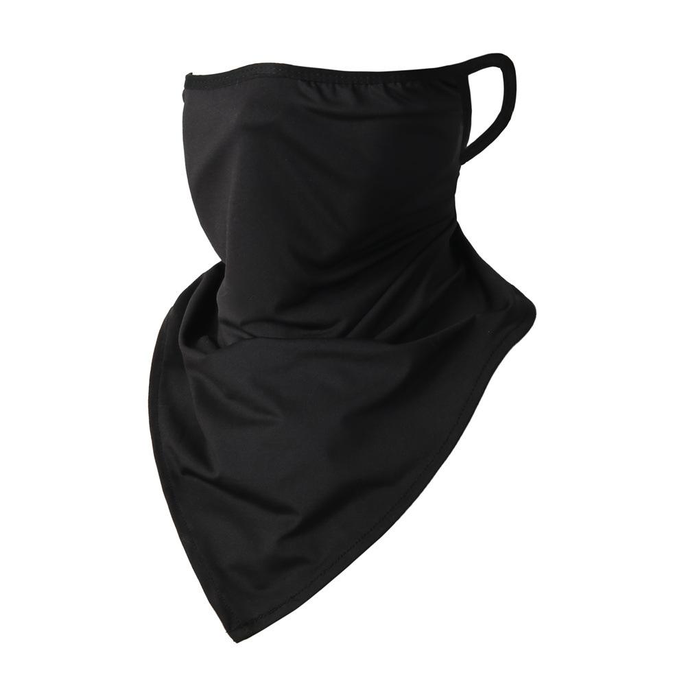 

Cycling ear-hanging triangle scarf for summer, unisex outdoor ice silk ear-hanging neck scarf, sun protection, dustproof, breathable triangle scarf Free size чёрный
