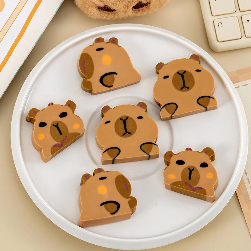 4Pcs/Lot Cute Capybara Big Eraser for Pencil Correct Kawaii Animal Eraser Student School Office Stationery Christmas Gift Prizes