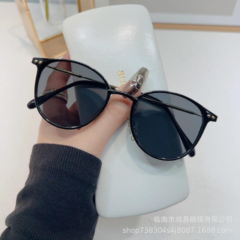 Glasses Men'S And Women'S Sunglasses Outdoor Shading Sunglasses Round Frame Glasses Frame Han Chao