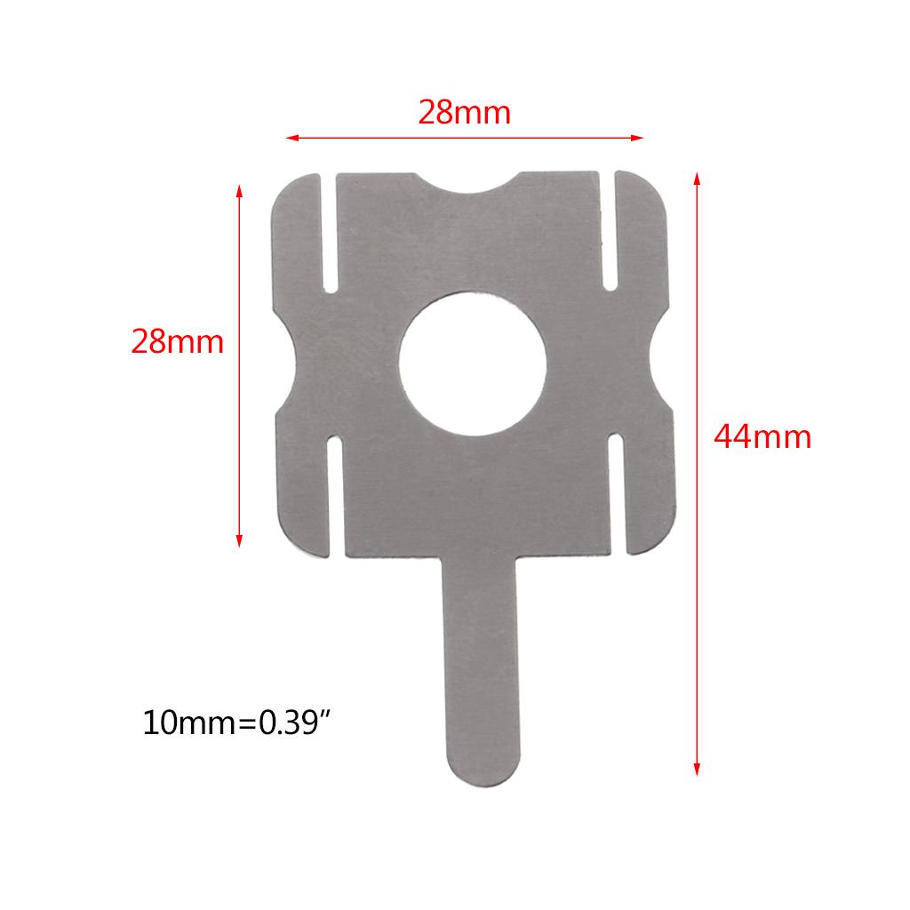 T-Shape Nickel Plated Steel Battery Connection Lead-Out Sheets for 18650 Power Lithium Batteries - 10 Pieces