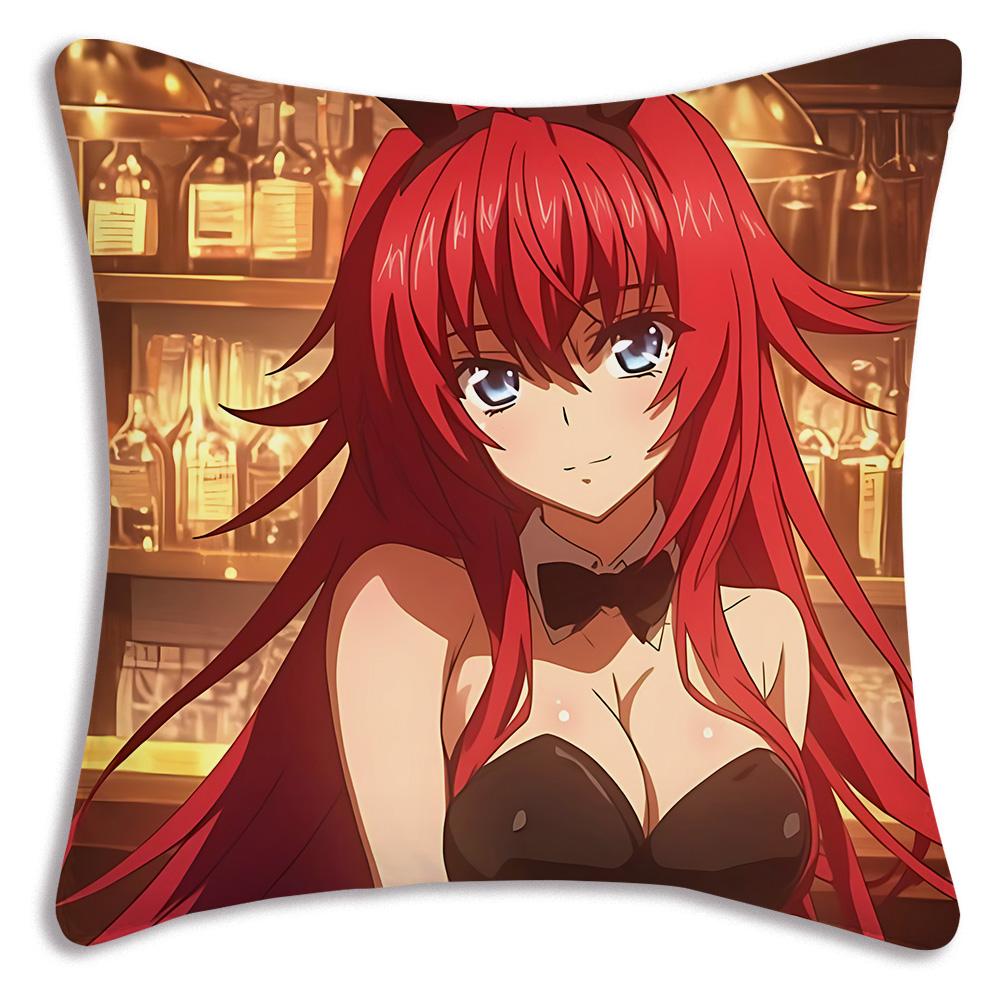 R-Rias G-Gremory Pillow Covers Cartoon Sofa Decorative Home Double-Sided Printing Short Plush Cute Cushion Cover