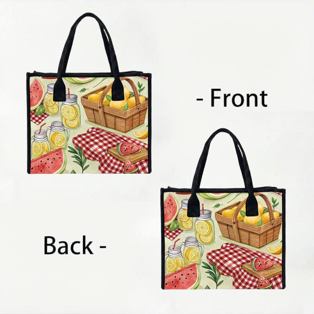 Summer Picnic Fruit Print Large Capacity Casual Handbag
