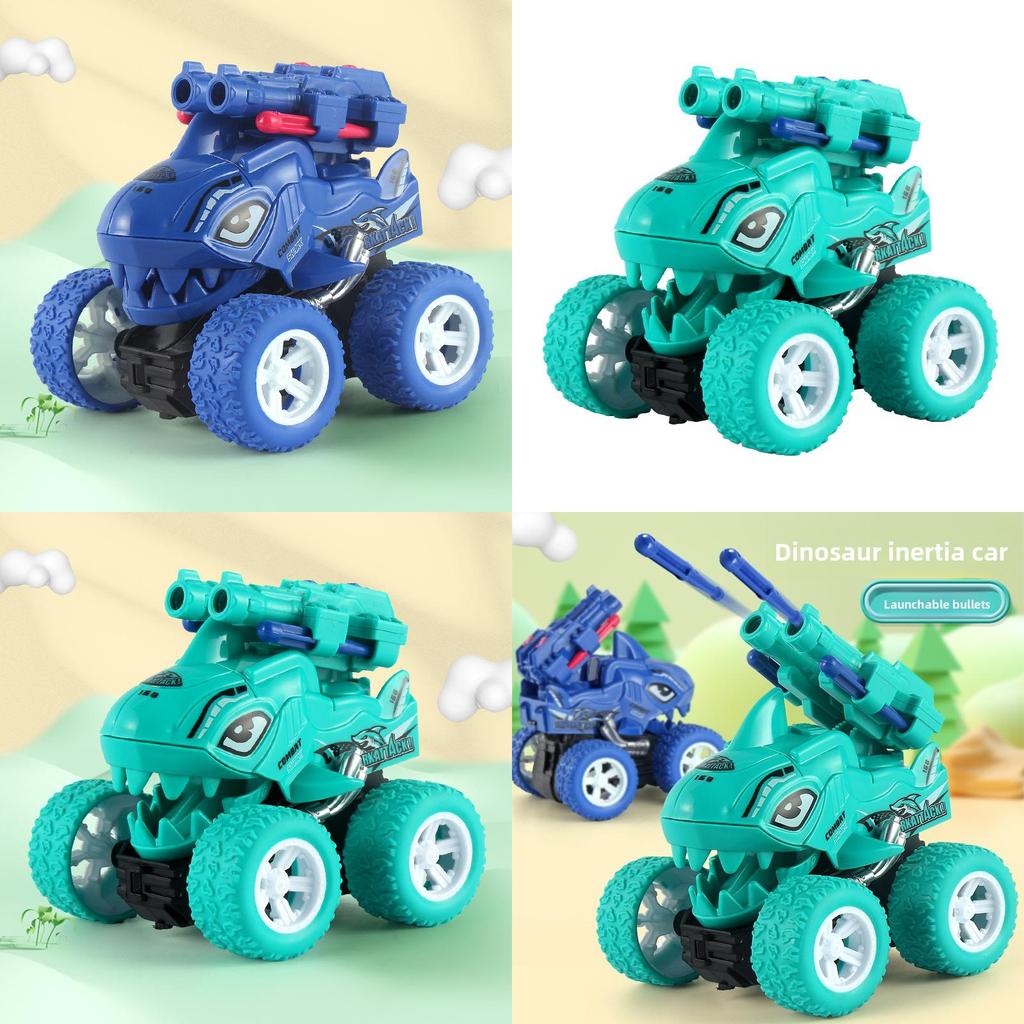Childrens Dinosaur Inertia Double Launch Toy Car For Sensory And Motor Skills Development