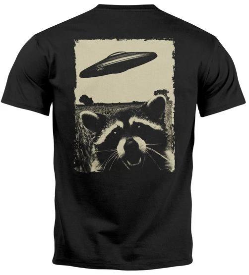 Men s T-Shirt UFO Raccoon Aliens Photo Print Print Shirt Back Print Fashion- 4XL