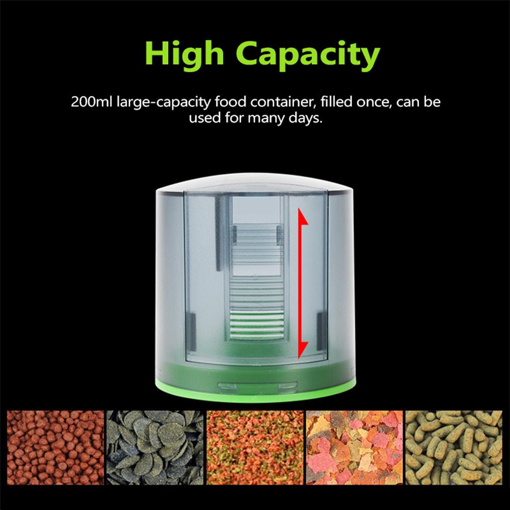 1Pcs ABS Automatic Fish Feeder Black Green Fish Bowl Feeder for Goldfish Aquarium Feeding