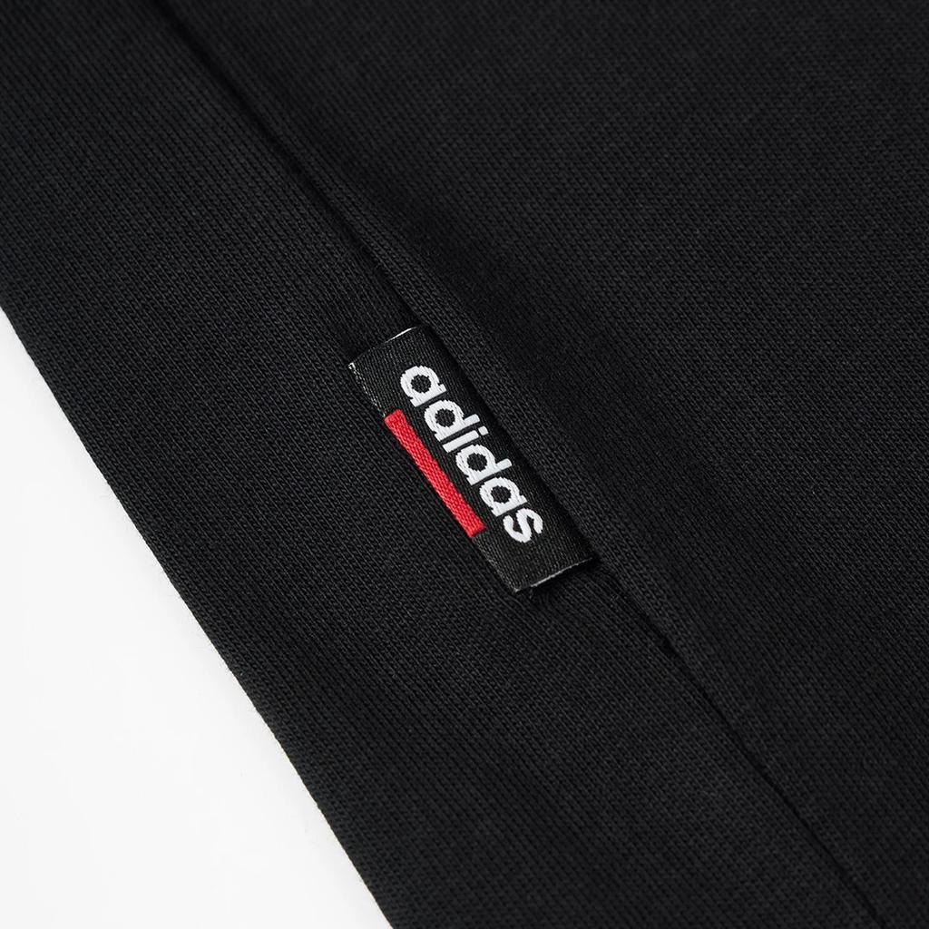 Adidas Letter Warm Round Neck Pullover Sports Drop Shoulder Long Sleeve Sweatshirt Unisex Sweatshirt Black JL5904