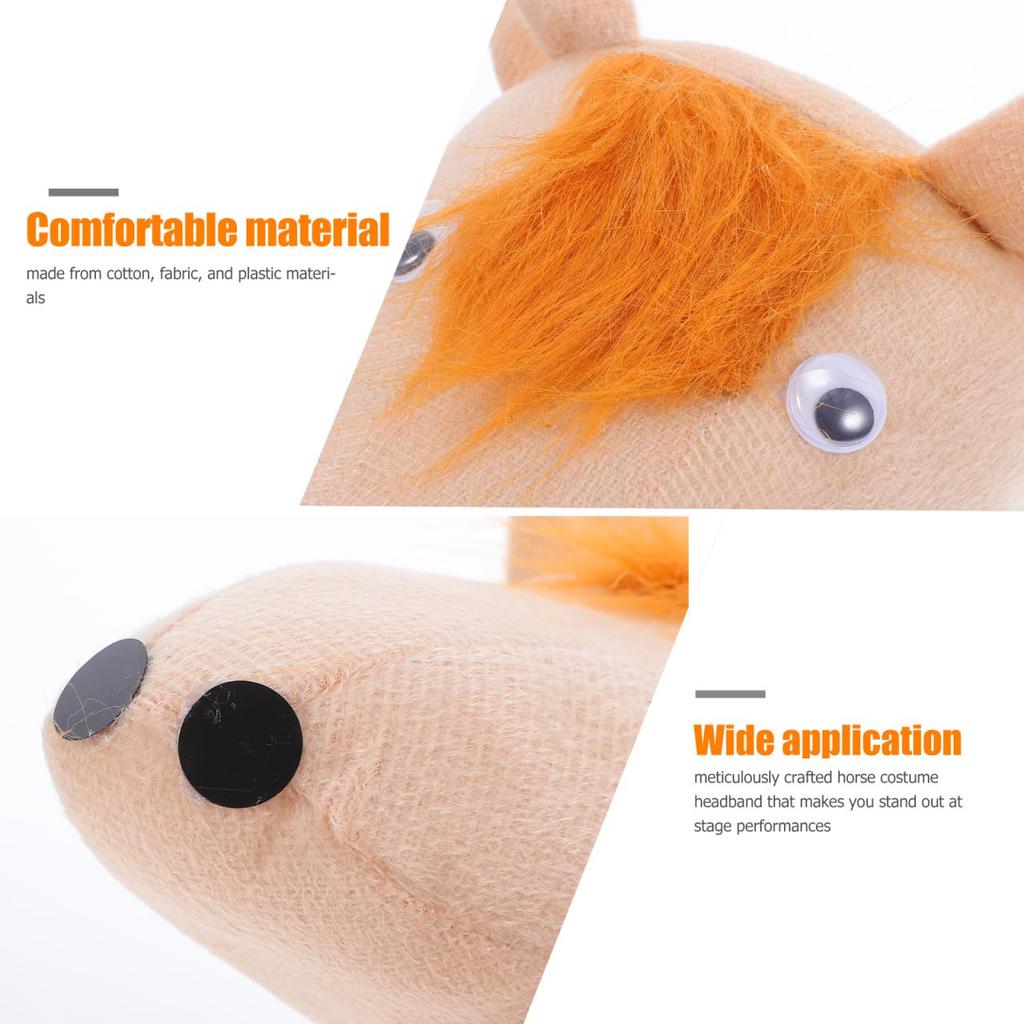 NUOLUX Horse Headband, Animal Cosplay Prop, Year of the Horse Cosplay Headpiece, New Year's Costume Accessory, Cotton Blend, for Adults and Kids,