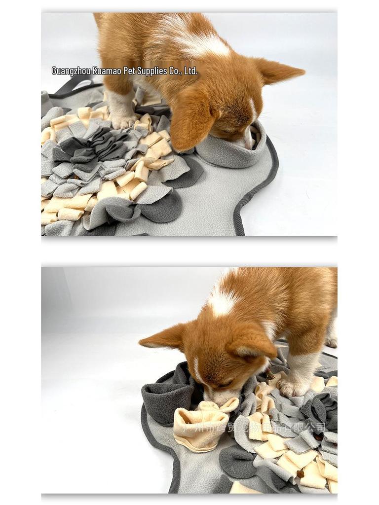 Pet Sniffing Mat - Slow Feed Dog Blanket with Squeaky Flower Design for Puppies and Small To Medium Dogs