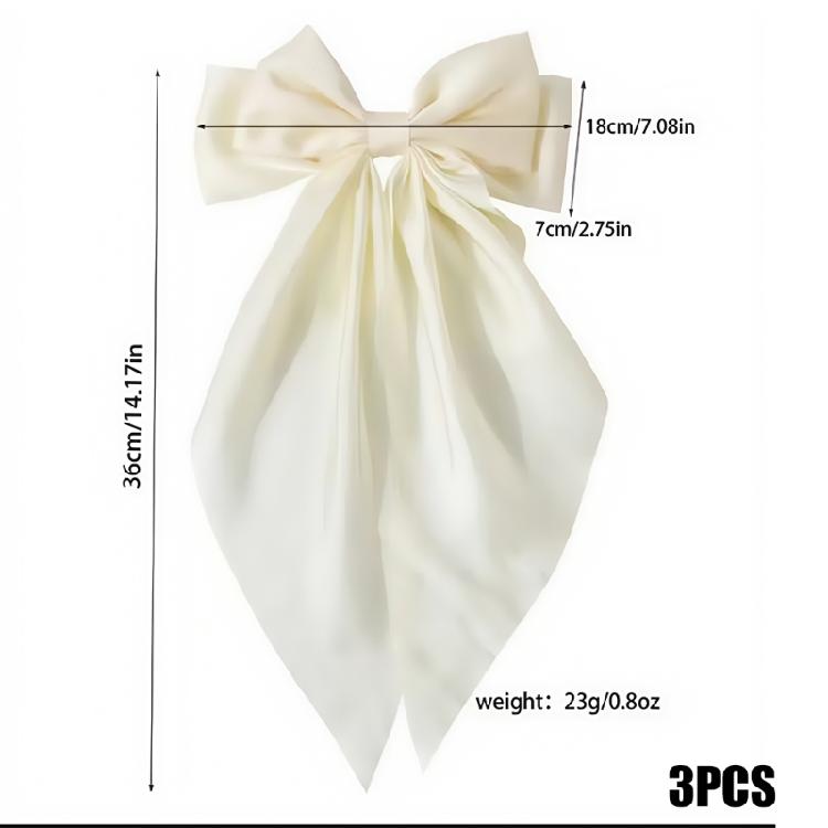 3pcs Fashionable Big Bowknot Hair Clip For Women Girls Elegant Ribbon Hair Accessory Perfect For Special Occasion