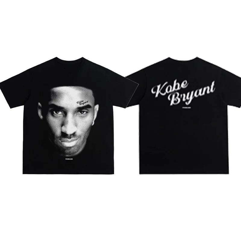 Kobe Bryant Face Graphic T Shirt Y2K Streetwear Basketball Tee Cotton S-3XL