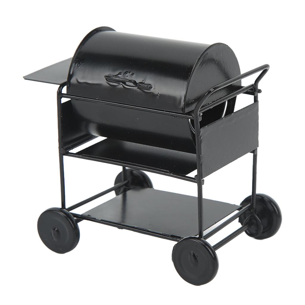 1/12 Dollhouse Miniature BBQ Grill Mini BBQ Grill Oven Model RC Car Decoration BBQ Cart Model