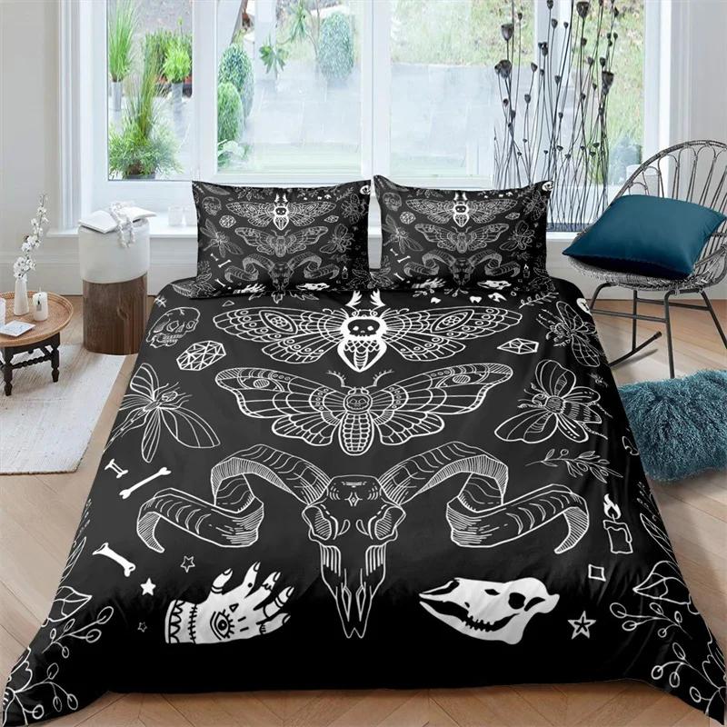Exotic Bull Skull Duvet Cover Twin Queen Size Western Bedding Set Bohemia Flowers Quilt Cover Microfiber Feather Comforter Cover