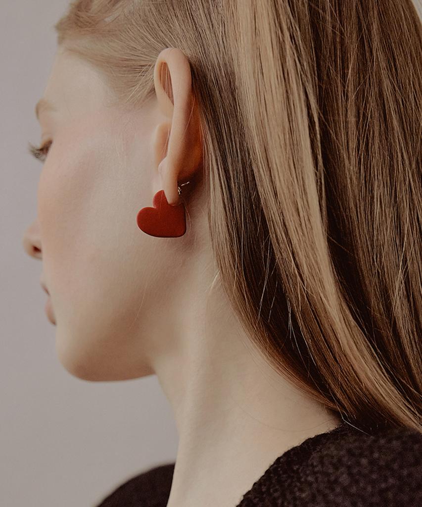 Tatiana Flat Heart Color Earrings Ec1350