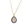 Colorful Crystal Water Drop Necklace with Zircon Inlay and 18K Gold-Plated Clavicle Chain