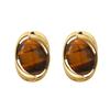 Maillard retro style tiger's eye stone stud earrings women's new Chinese high-end hollow design earrings exquisite simple earrings