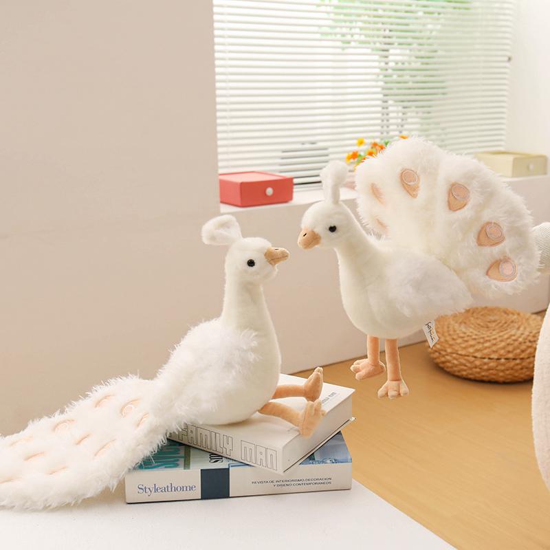 Fantastic Peacock Doll Plush Toy Stuffed Colorful Zoo Animal Long Tail Doll Girlfriend Gift Decoration