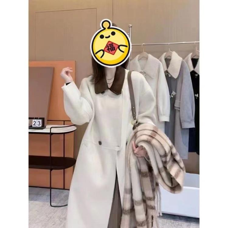 Korean Style Long Woolen Coat Double Sided Wool Coat Loose Fit Autumn Winter New