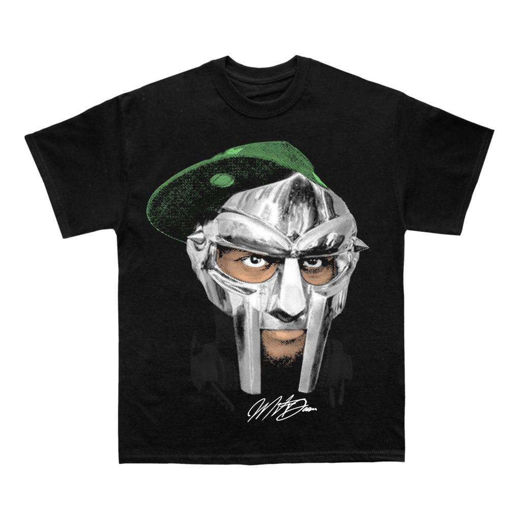 Mf Doom Mask Portrait Tshirt Unisex Unisex Vintage Hip Hop Rap Streetwear Casual Cotton Short Sleeve Tops