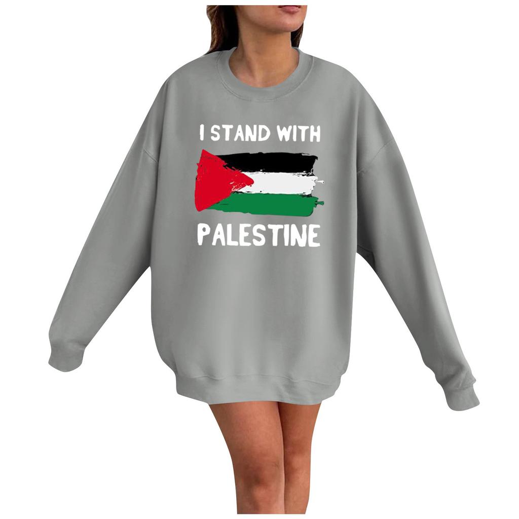 Women's Fashion Loose Casual Printed Long Sleeve Pullover Sweatshirt Top