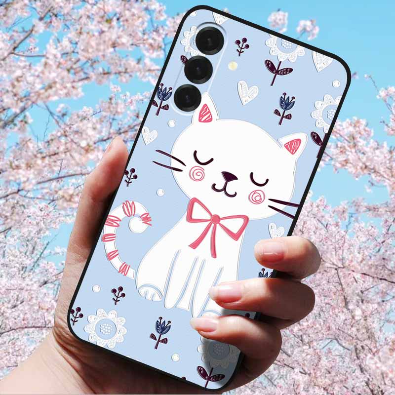 For Samsung Galaxy A56 A36 A26 5G Cases 3D Relief Flower Emboss Soft Silicone For A56 A36 5G 3D Cartoon Case Owl Shell 3D Relief