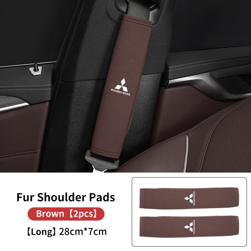 For Mitsubishi 1/2PCS Car Seat Belt Shoulder Cover Suede Shoulder Protector Pad Accessories Outlander Lancer Cross Colt Xpander