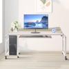 Adjustable Overbed Table with Fence & Keyboard Tray, Large Size Laptop Desk for Home Office, Hospital Bed, Sofa & Living Room
