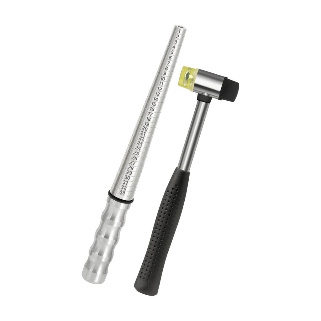 Jewelry Sizing Cone Mandrel with Rubber Mallet Professional for Home Use