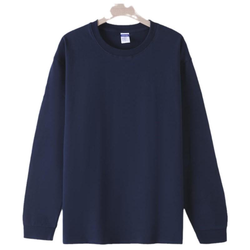 Heavy Double Yarn Long Sleeve Cotton T-shirt with Custom LOGO