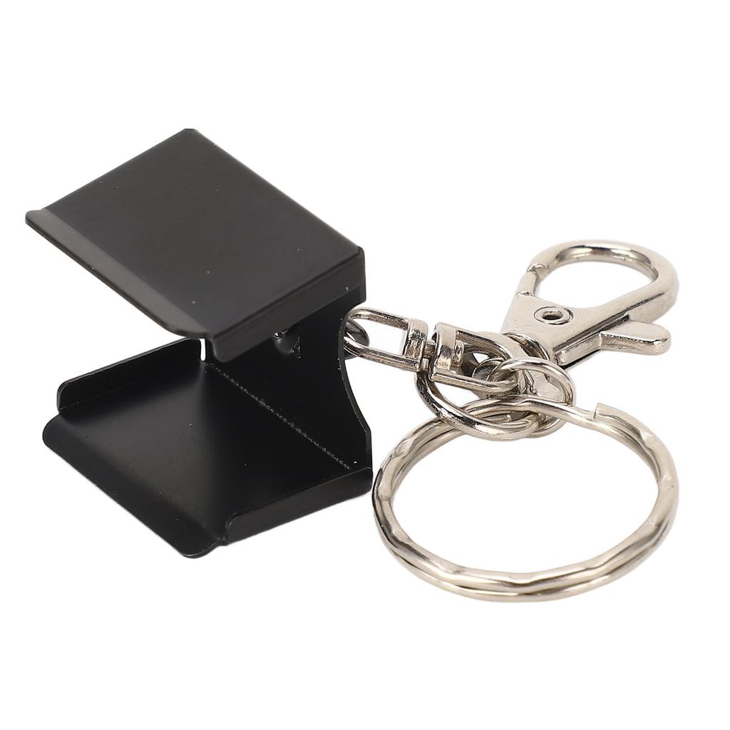 Suport pentru cretă pentru tac de biliard cu breloc, din oțel inoxidabil, rezistent la murdărie, cu clemă pentru suport de cretă pentru tac