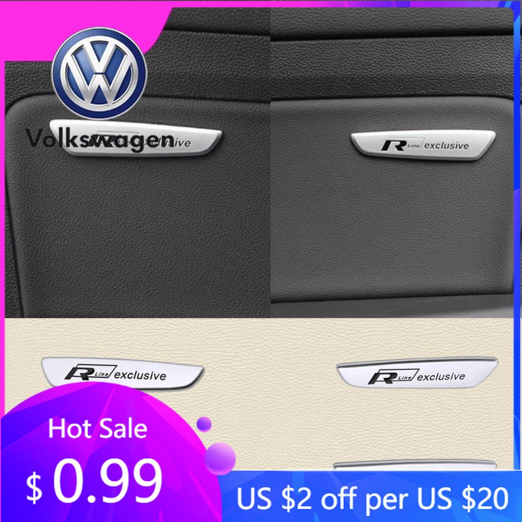 2026 Hot For Volkswagen VW interior sticker for vw 2pcs rline badge Metal Volkswagen 4MOTION rline tiguan passat badge silver ex