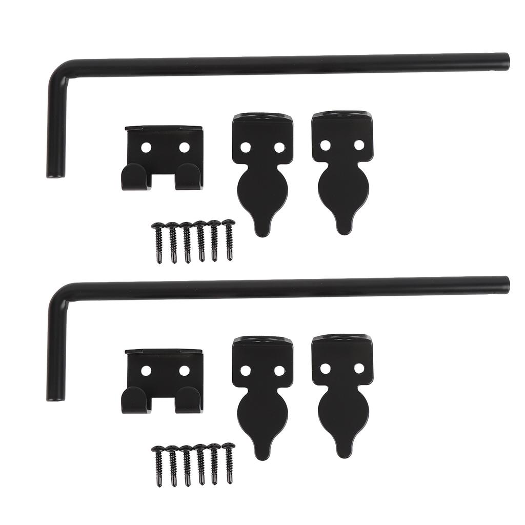 2 Set Gate Ground Latch 12 Inch Carbon Steel Heavy Duty Double Gate Cane Bolt for Home