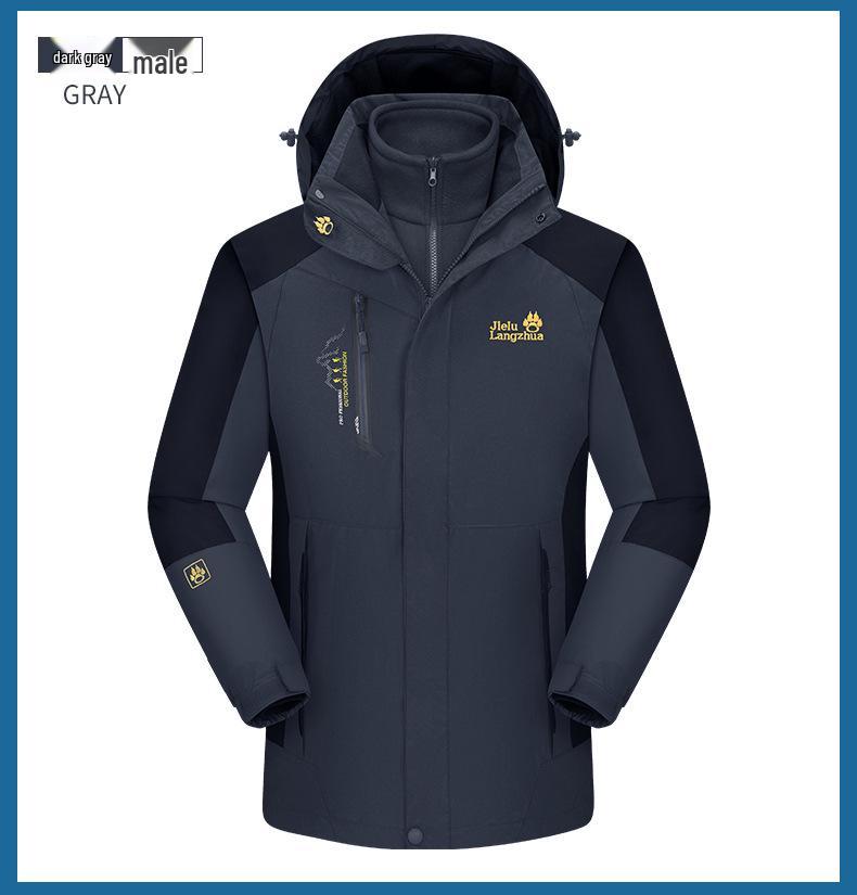 Jack Wolfskin Jie Lu 3'ü 1 Arada Fırtına Ceketi: Erkek ve Kadınlar İçin Polar Astarlı Sonbahar/Kış Dış Mekan Çift Ceketi.