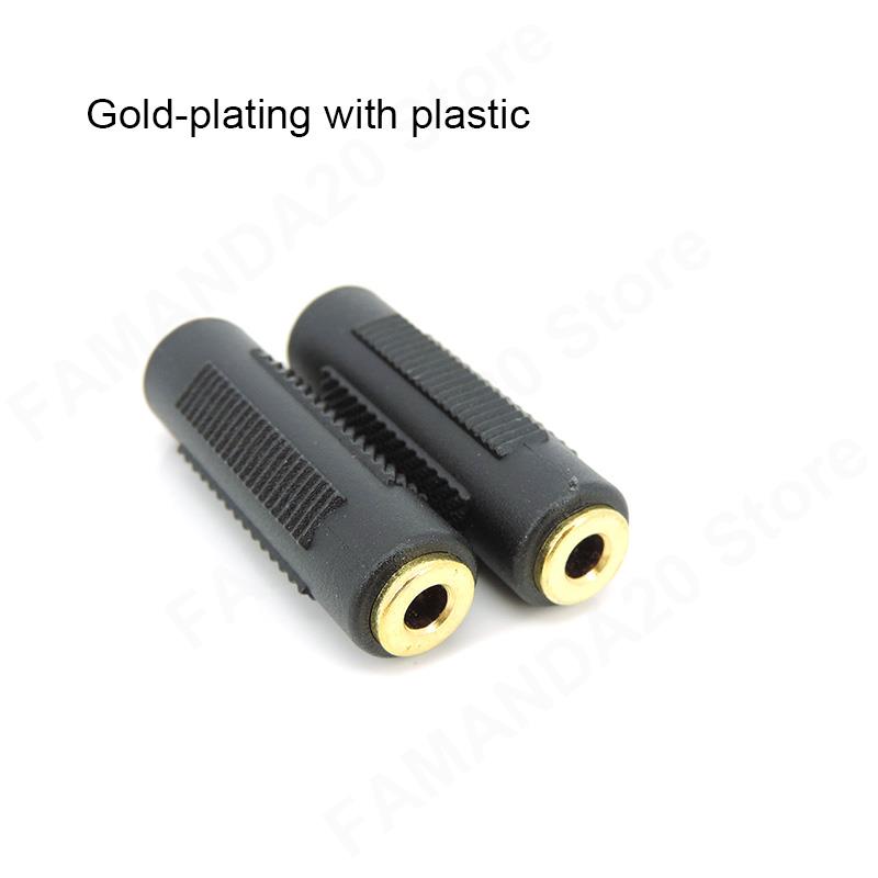 3.5mm to 3.5mm Female Jack Stereo Connector Coupler Adapter Audio Cable Extension gold nickel plating for Car Headphone