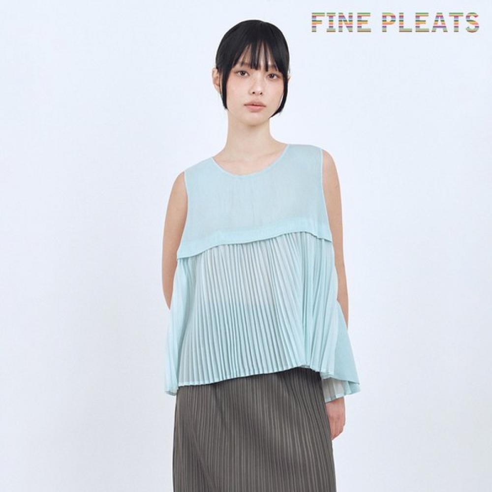Fine Pleats Twist Blouse Baby Blue FREE