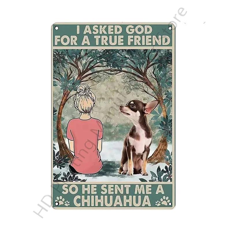 Dachshund Metal Tin Sign Tissue Dog Retro Vintage Bar Decor Wall Poster Golden Retriever Husky Plaque Home Decoration Style