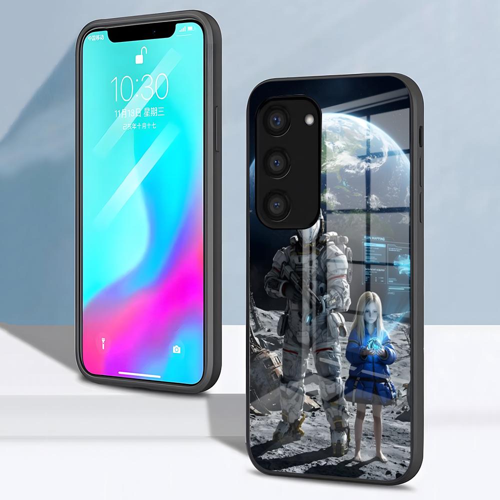 Diana Pragmata Handyhülle Für Samsung S26 S25 S24 FE S23 S22 S21 Plus S20 Ultra Note20Ultra Schwarze Glasabdeckung