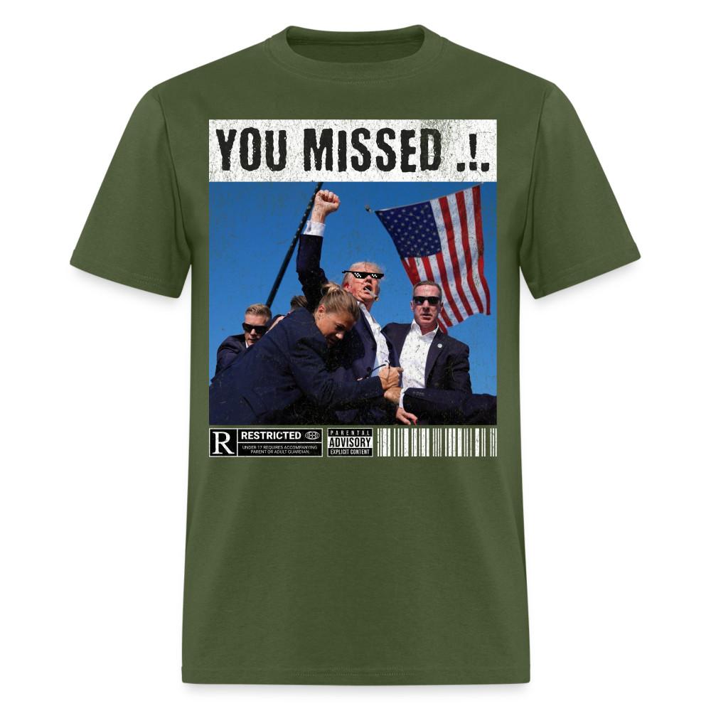 

Трамп Ты Пропустил Смешная Футболка Унисекс с Президентом Трампом 2024 Стреляющим S