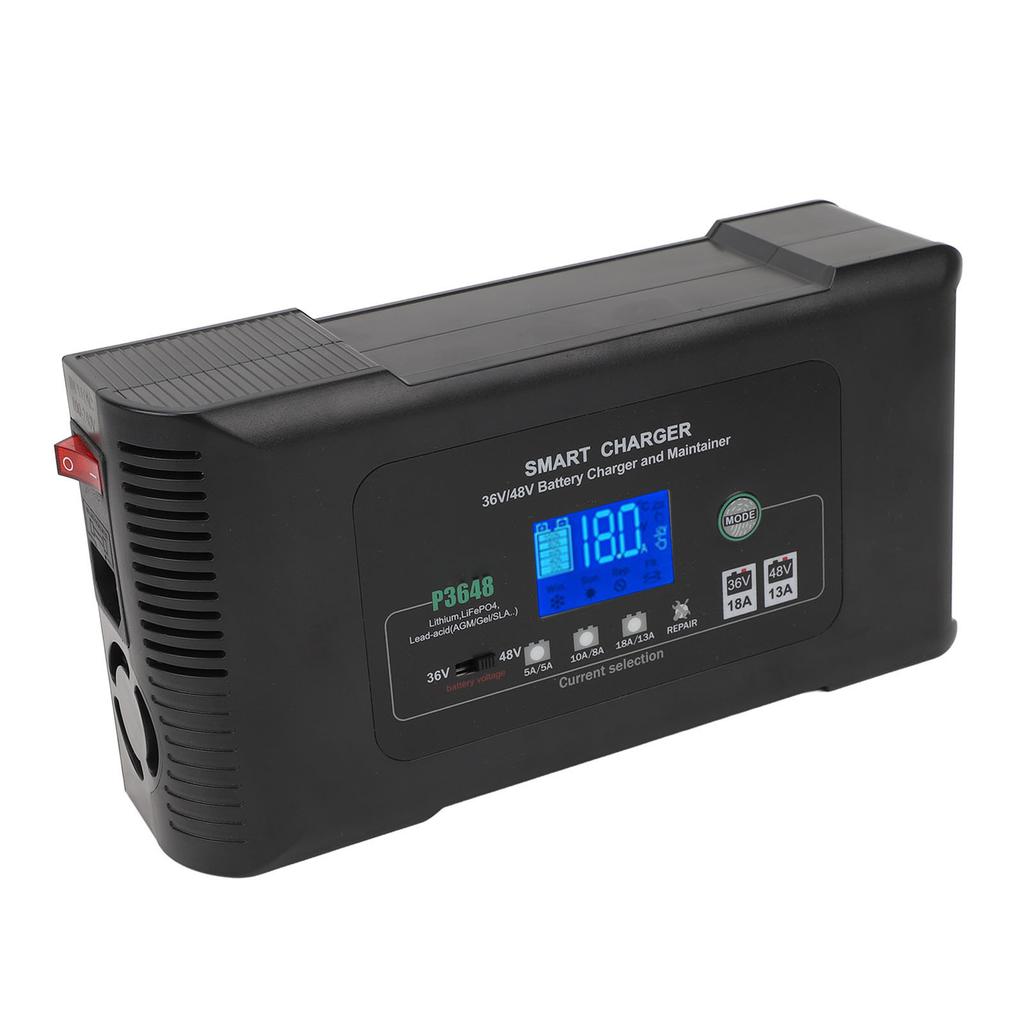 36V 48V Golf Cart Battery Charger with Crow Foot Plug LCD Display AGM Smart Battery Charger for Golf Cart Lawn Mower