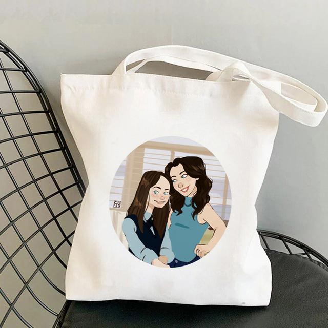 Shopper Gilmore Girls Luke's Printed Tote Geantă Femei Harajuku Shopper Geantă de mână Geanta de umăr Geantă de cumpărături Lady Canvas Bag