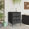VidaXL Garden Storage Cabinet Black 55x59x80 Cm Woven Resin 365551